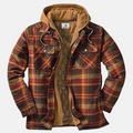 Quilted Lined Button Front Long Sleeve Shirt Jacket for Men | Chest Pockets
