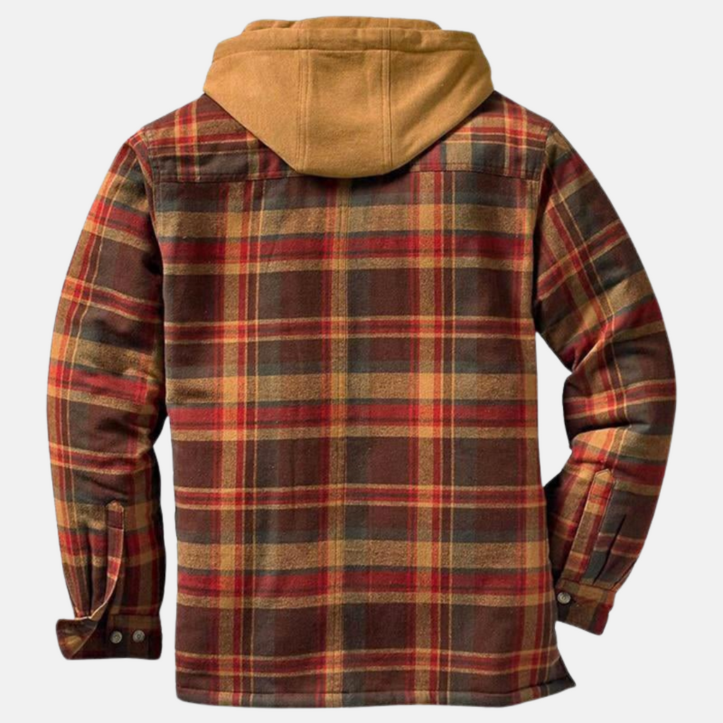 Quilted Lined Button Front Long Sleeve Shirt Jacket for Men | Chest Pockets