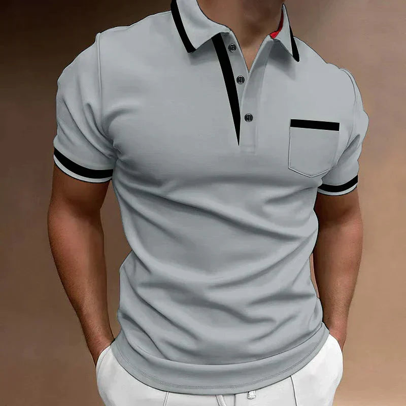Classic Fit Short Sleeve Collared Polo Shirt for Men | Casual Office Wear