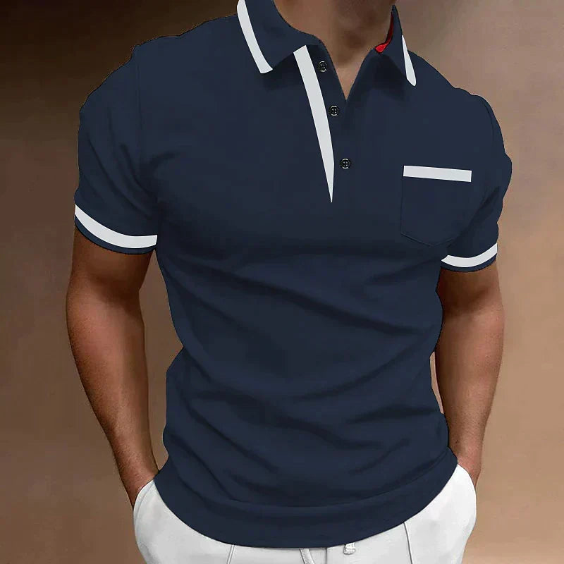 Classic Fit Short Sleeve Collared Polo Shirt for Men | Casual Office Wear