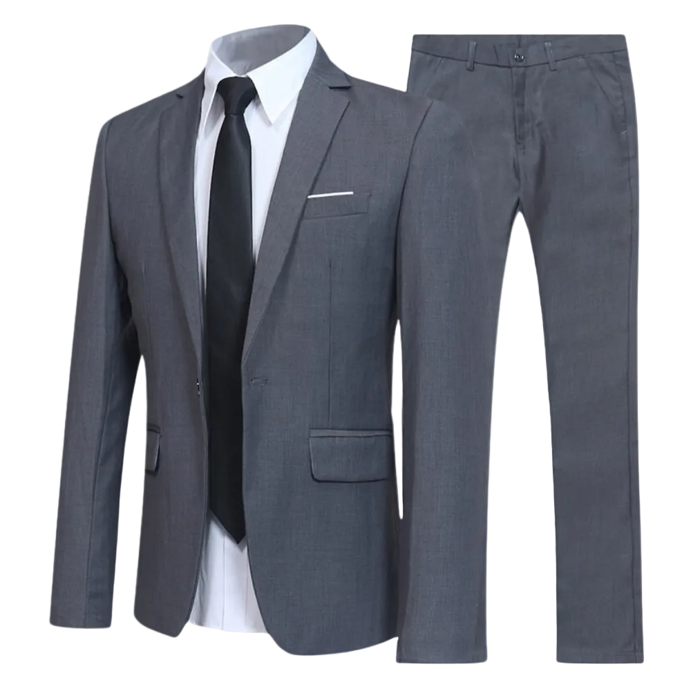 Two Piece Formal Suit Set with Jacket and Pants for Men | Business Office Events