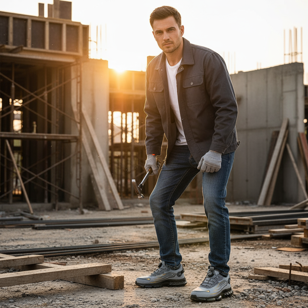 Reinforced Toe Lace Up Safety Work Boots for Men | Stable Sole Everyday Use