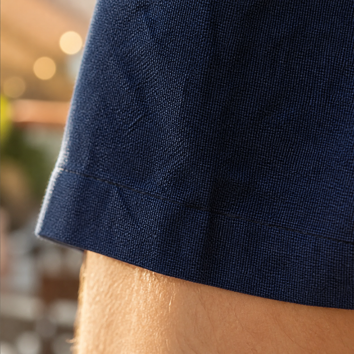 Linen Blend Tapered Cropped Drawstring Pants for Men | Summer Collection