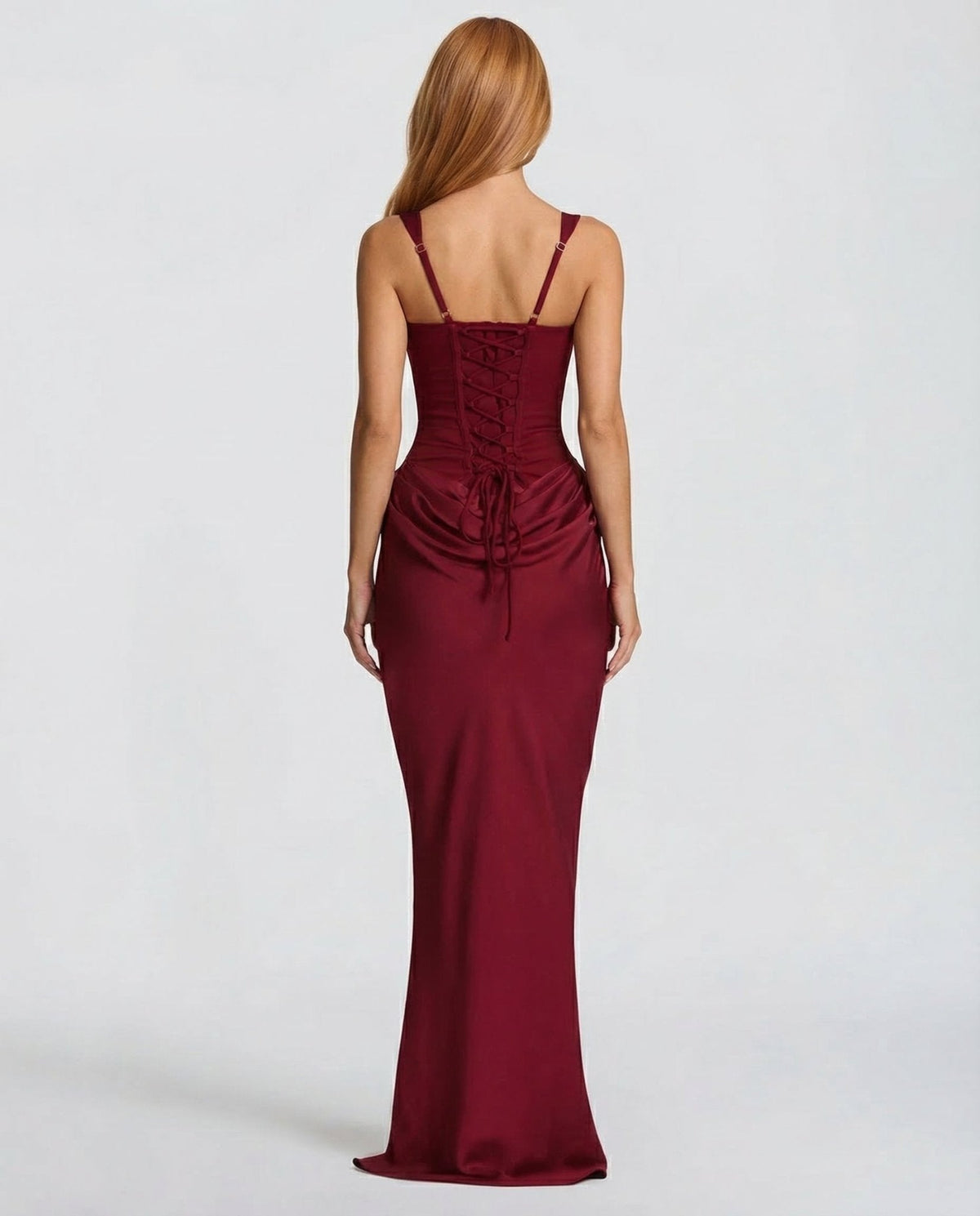 Sleeveless Corset Maxi Dress with Draped Hips for Women | Party Evening Wear