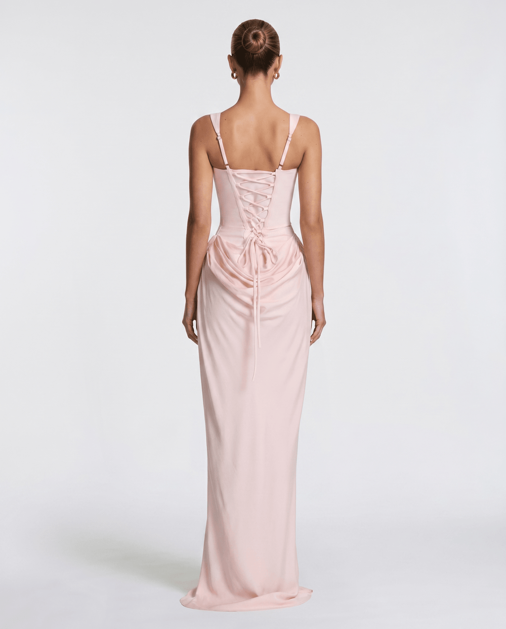 Sleeveless Corset Maxi Dress with Draped Hips for Women | Party Evening Wear