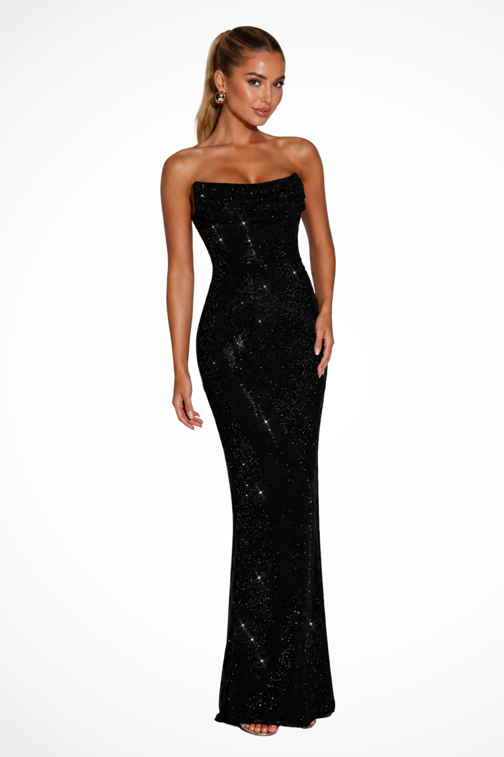 Strapless Maxi Dress with Embellished Details for Women | Wedding Guest