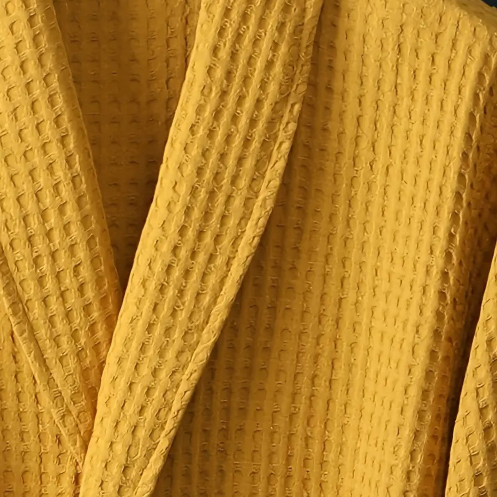 Cotton Waffle Belted Bathrobe for Men | Lightweight Breathable Home Loungewear