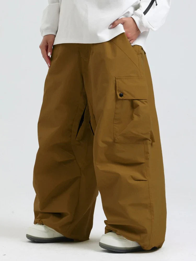 Baggy Cargo Snowboard Pants with Adjustable Waist for Men | Winter Sports