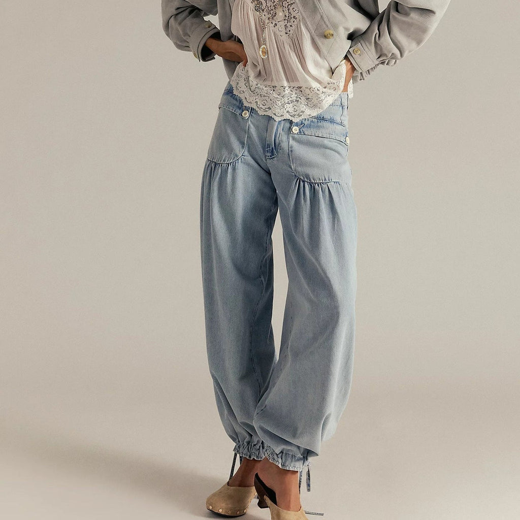 Lightweight Wide Leg Pleated Pants with Pockets and Loose Fit for Women