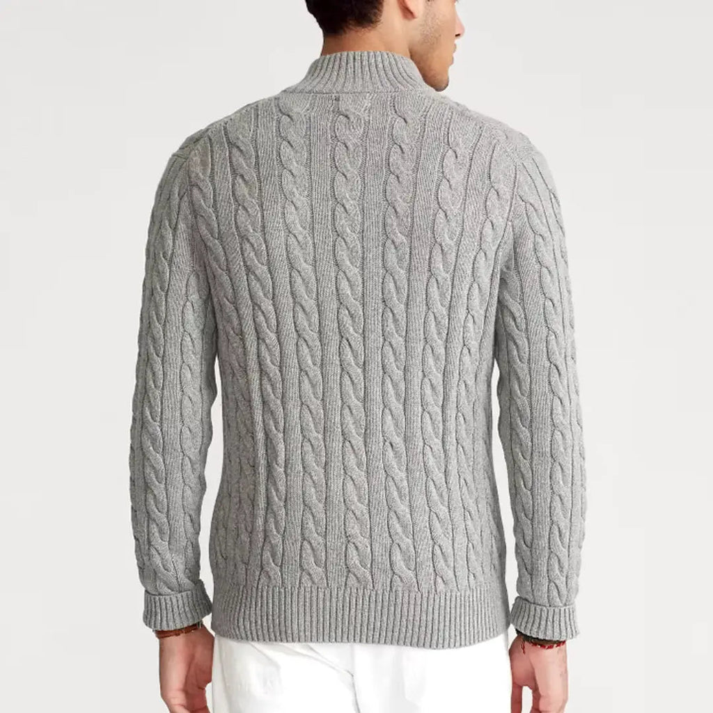 Laurent de Vries | Luxury Men's Half-Zip Sweater with High Collar