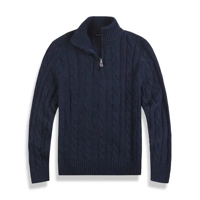 Laurent de Vries | Luxury Men's Half-Zip Sweater with High Collar
