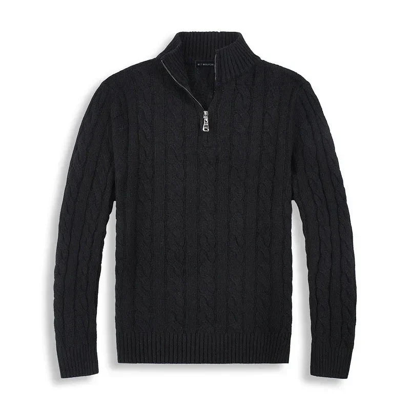 Laurent de Vries | Luxury Men's Half-Zip Sweater with High Collar