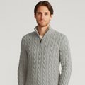 Laurent de Vries | Luxury Men's Half-Zip Sweater with High Collar