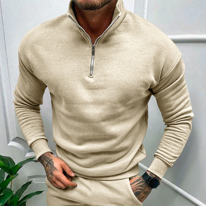 Lorenzo Bianchi | Luxury Men's Sweater with Short Zip and Timeless Style