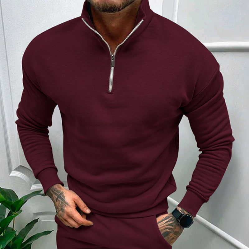 Lorenzo Bianchi | Luxury Men's Sweater with Short Zip and Timeless Style