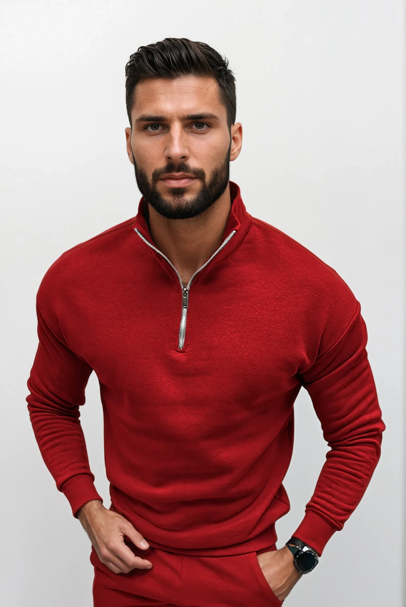 Lorenzo Bianchi | Luxury Men's Sweater with Short Zip and Timeless Style