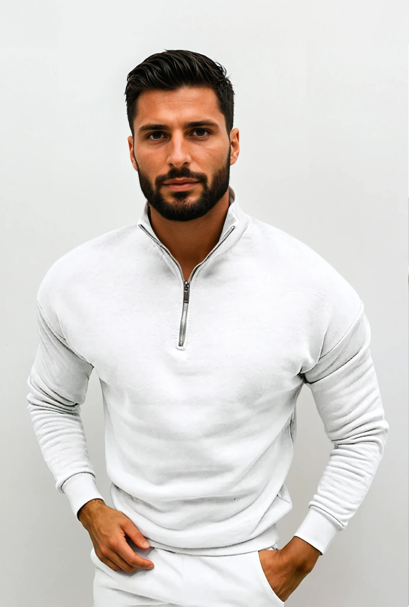 Lorenzo Bianchi | Luxury Men's Sweater with Short Zip and Timeless Style