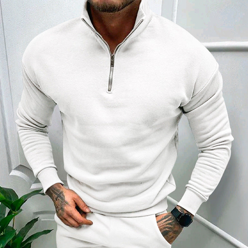Lorenzo Bianchi | Luxury Men's Sweater with Short Zip and Timeless Style