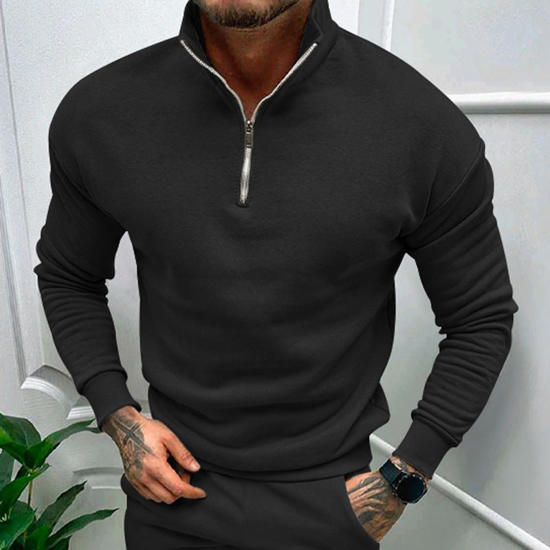 Lorenzo Bianchi | Luxury Men's Sweater with Short Zip and Timeless Style