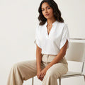 Women's Blouse | V-Neck Design with Short Sleeves