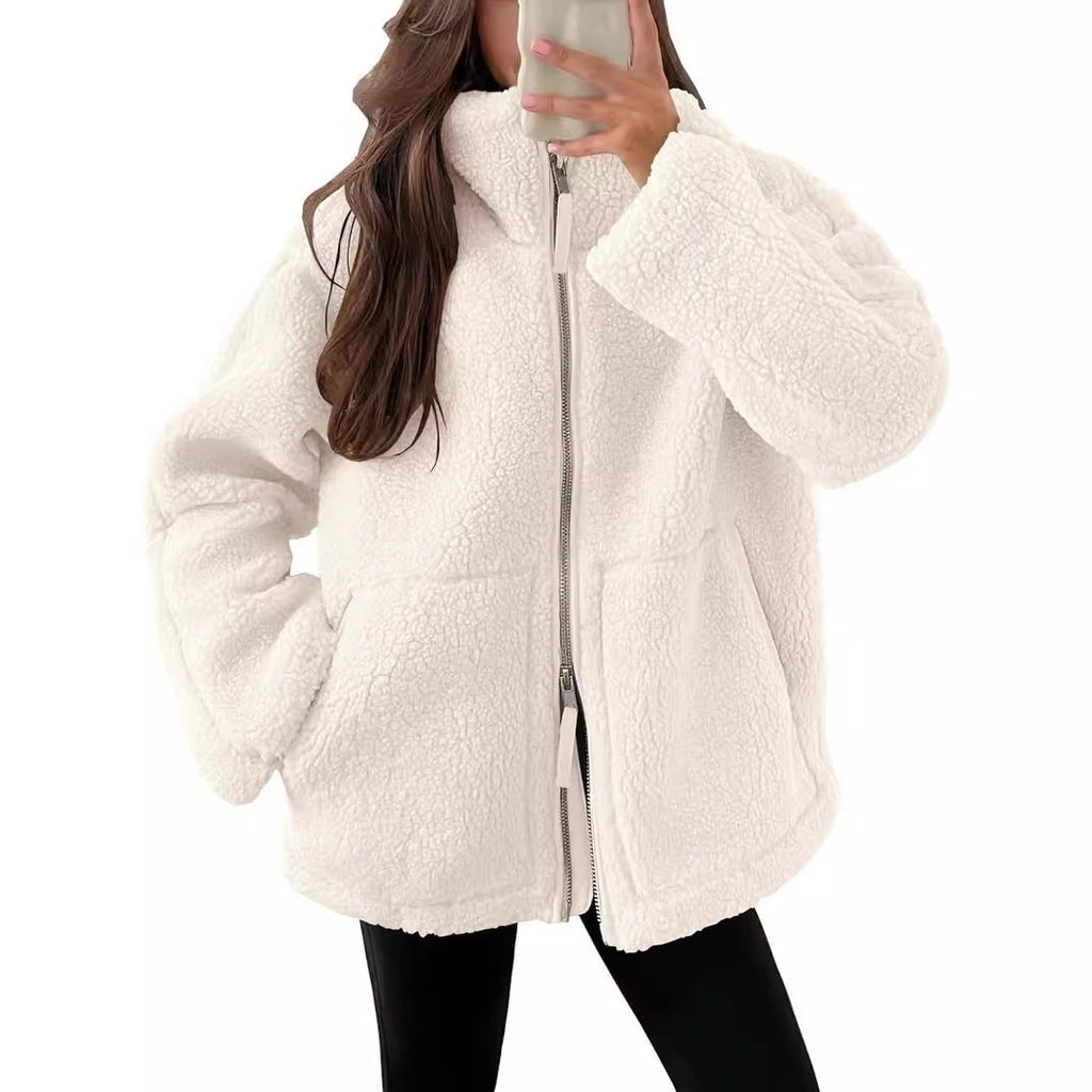 Women’s Coat | Loose Fit with Zipper Closure Winter Clothing