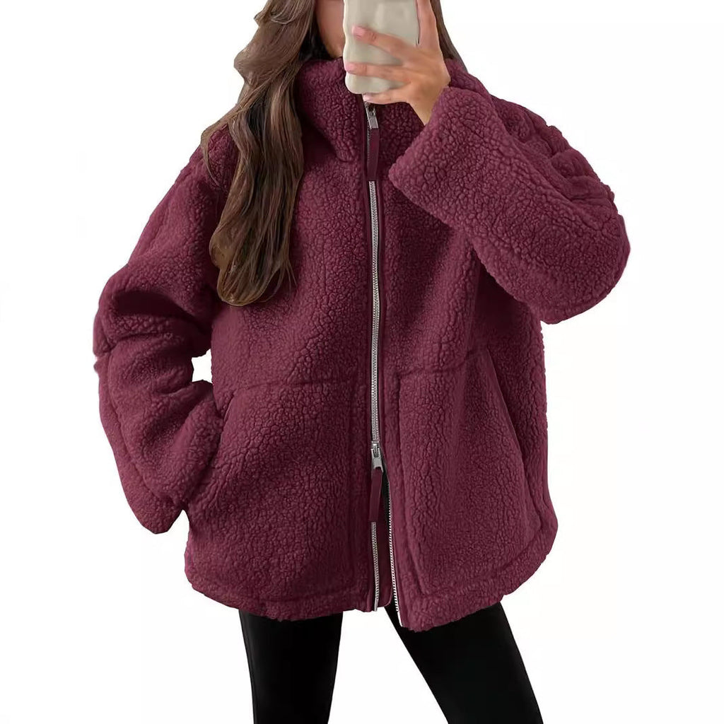 Women’s Coat | Loose Fit with Zipper Closure Winter Clothing