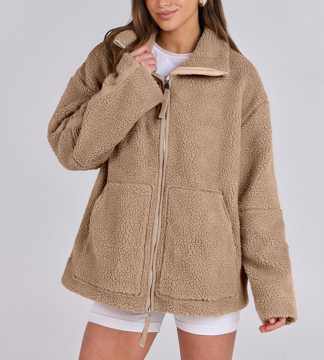 Women’s Coat | Loose Fit with Zipper Closure Winter Clothing
