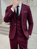 Formal Single Breasted Two Button 3 Piece Suit with Vest and Pants for Men