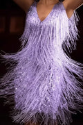 Sequin Fringe A-Line Dress for Women | Evening and Cocktail