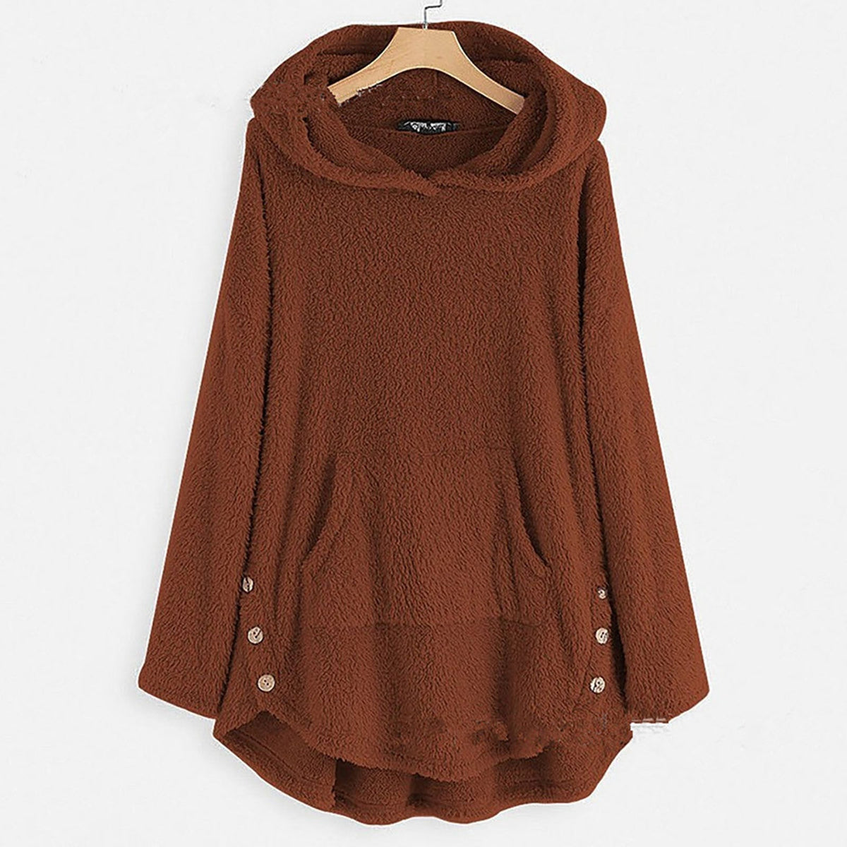 Plush Relaxed Fit Long Sleeve Pullover Hoodie for Women | Winter Collection