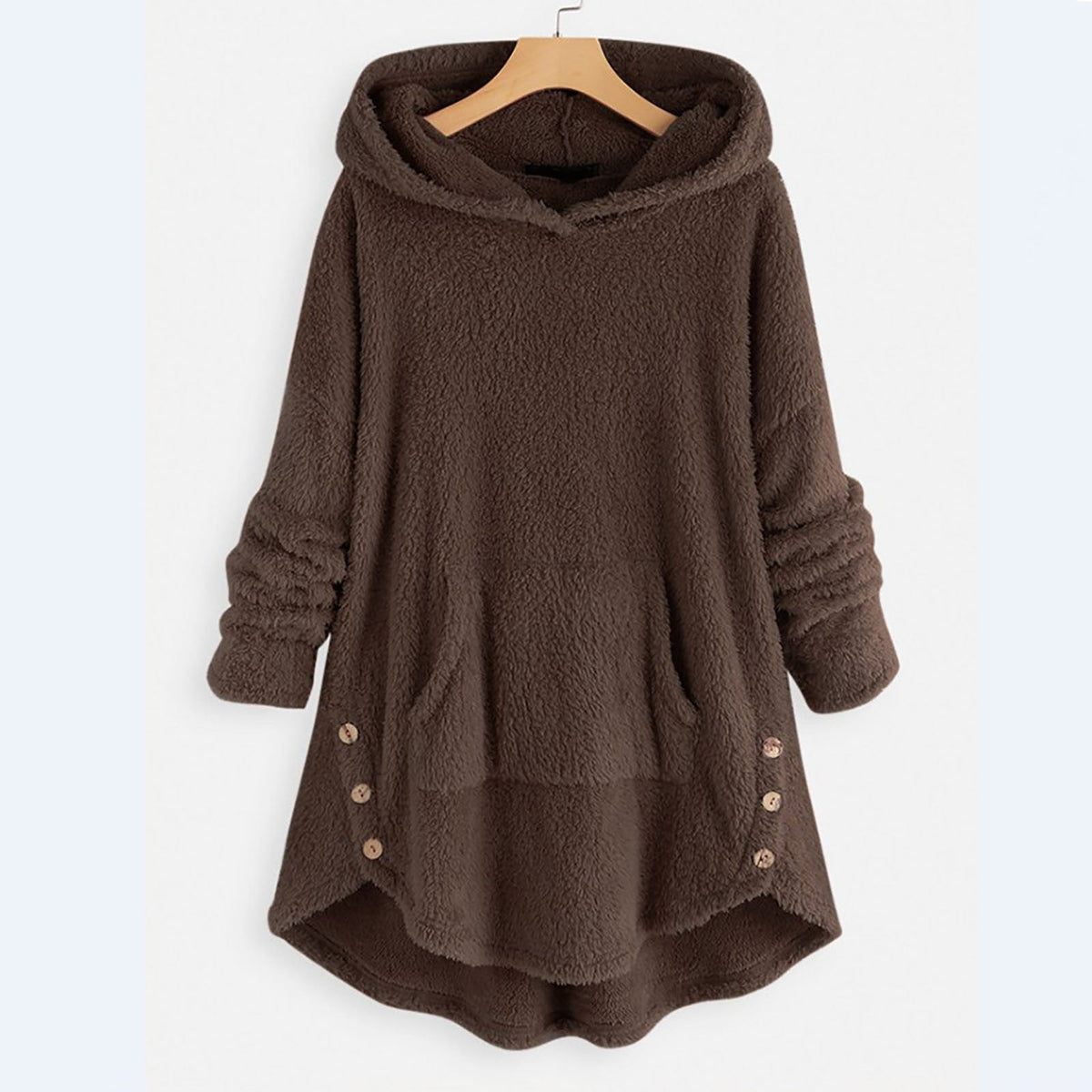 Plush Relaxed Fit Long Sleeve Pullover Hoodie for Women | Winter Collection
