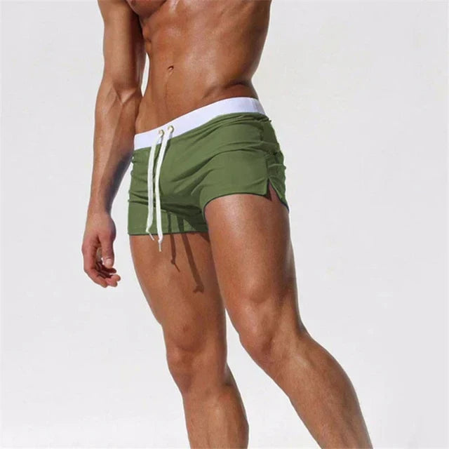 Men Swim Shorts | Drawstring Fitted Swim Trunks