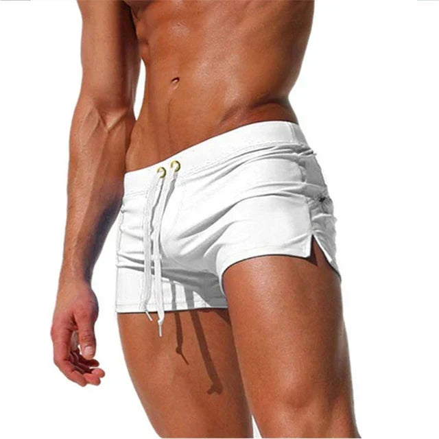 Men Swim Shorts | Drawstring Fitted Swim Trunks