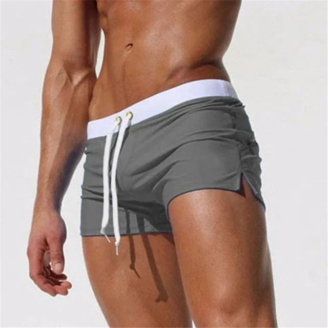 Men Swim Shorts | Drawstring Fitted Swim Trunks
