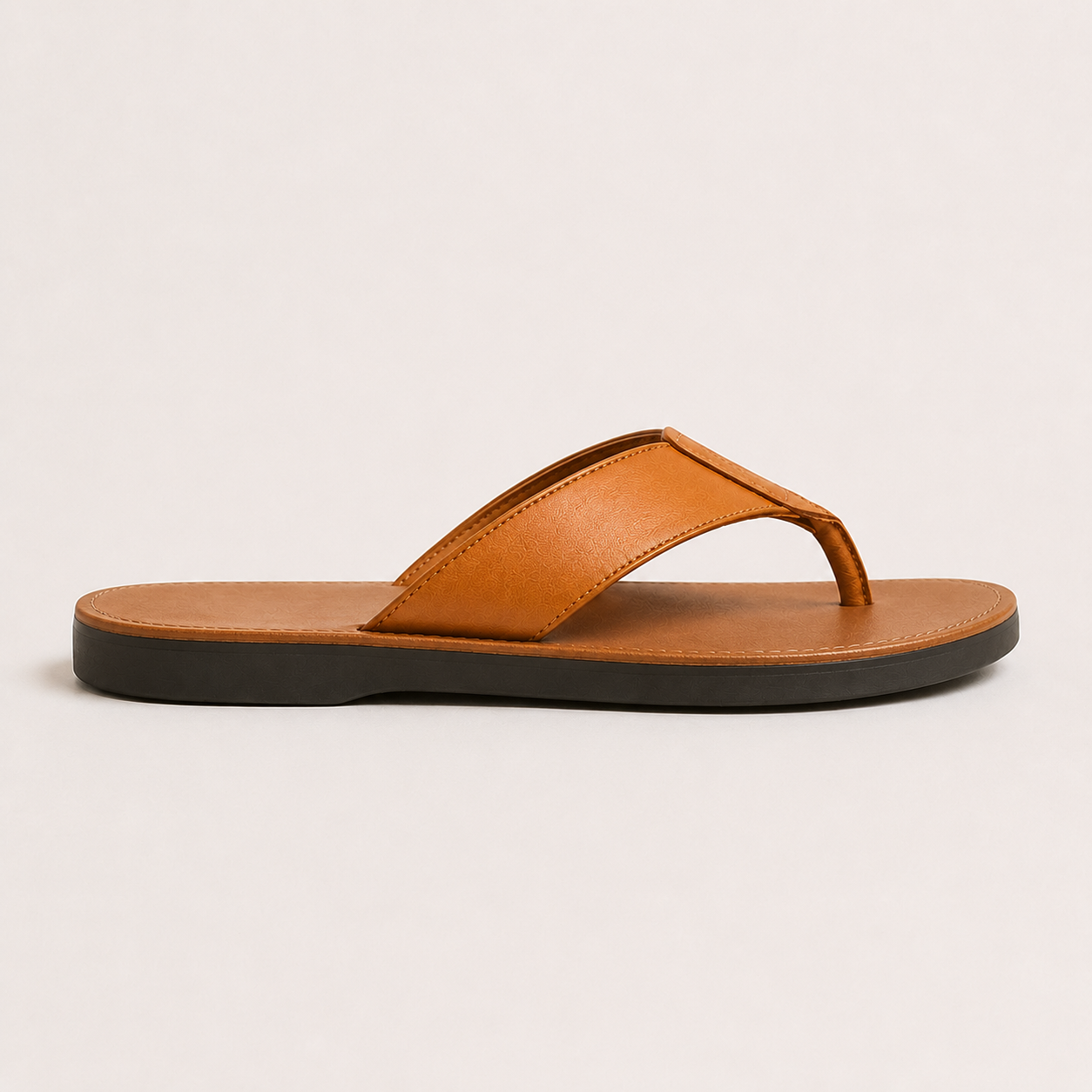 Brown Leather Slip-On Sandals for Men | Summer Footwear