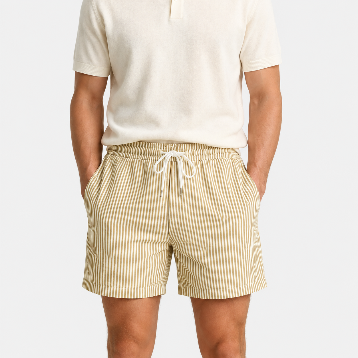 Striped Lightweight Relaxed Fit Shorts for Men