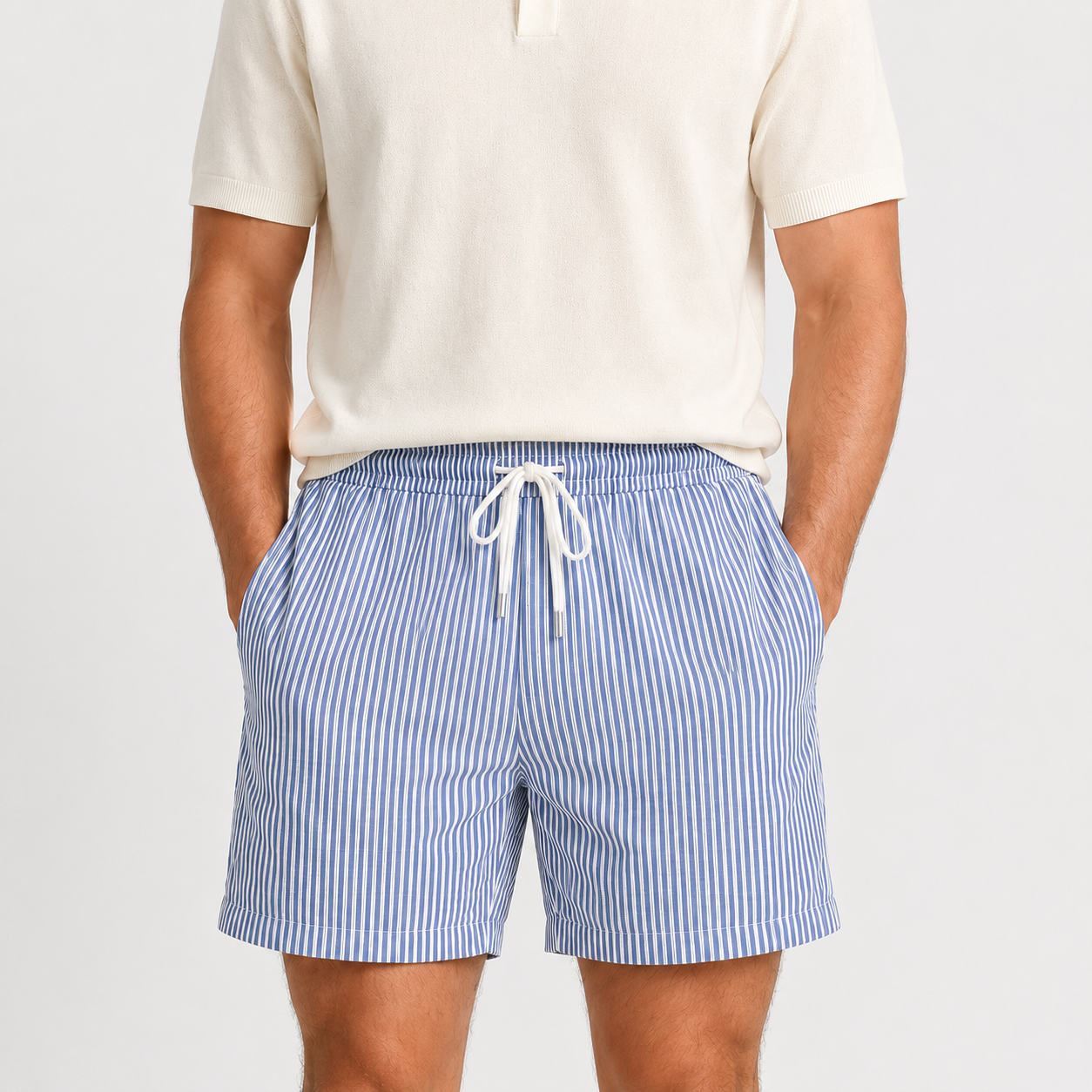 Striped Lightweight Relaxed Fit Shorts for Men