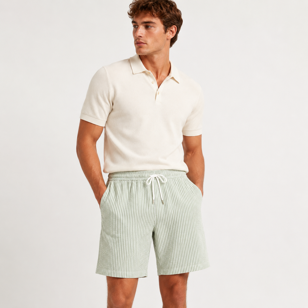 Striped Lightweight Relaxed Fit Shorts for Men