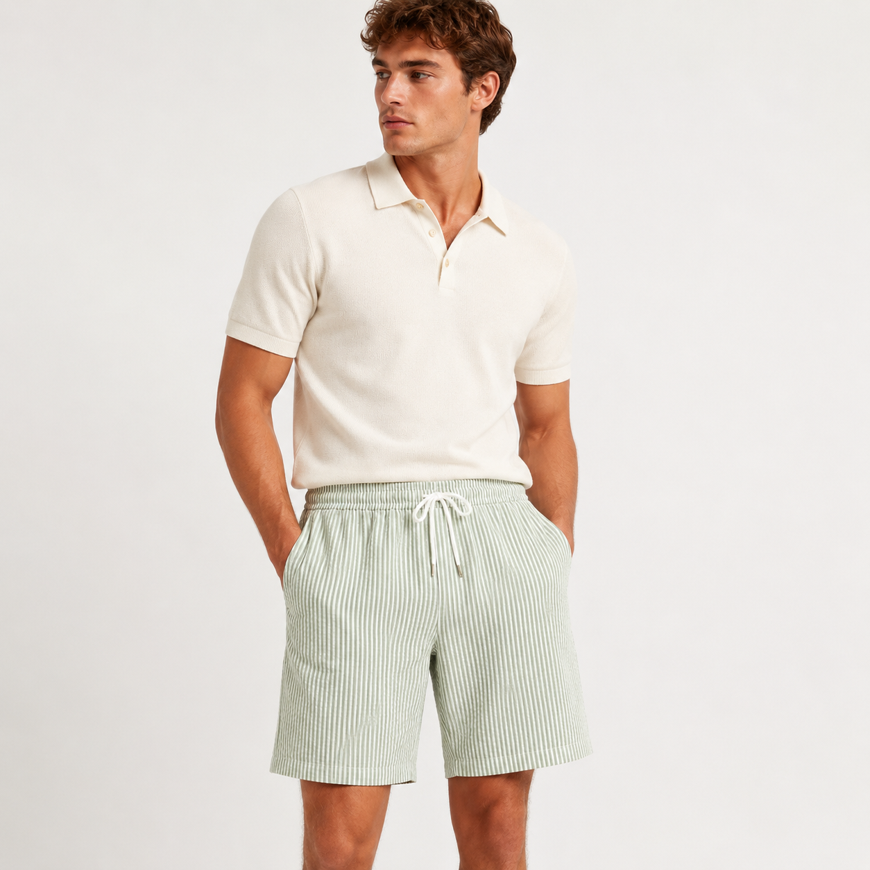 Striped Lightweight Relaxed Fit Shorts for Men