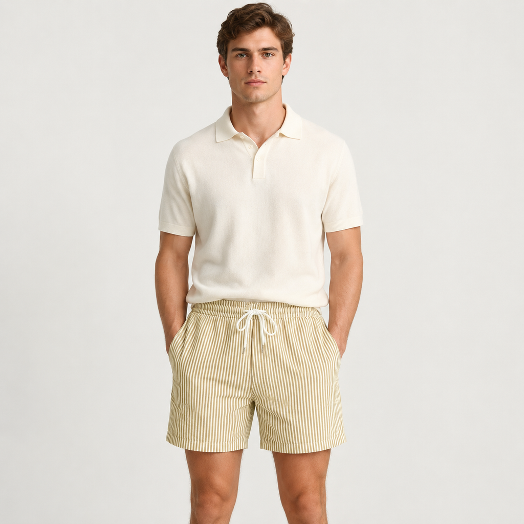 Striped Lightweight Relaxed Fit Shorts for Men