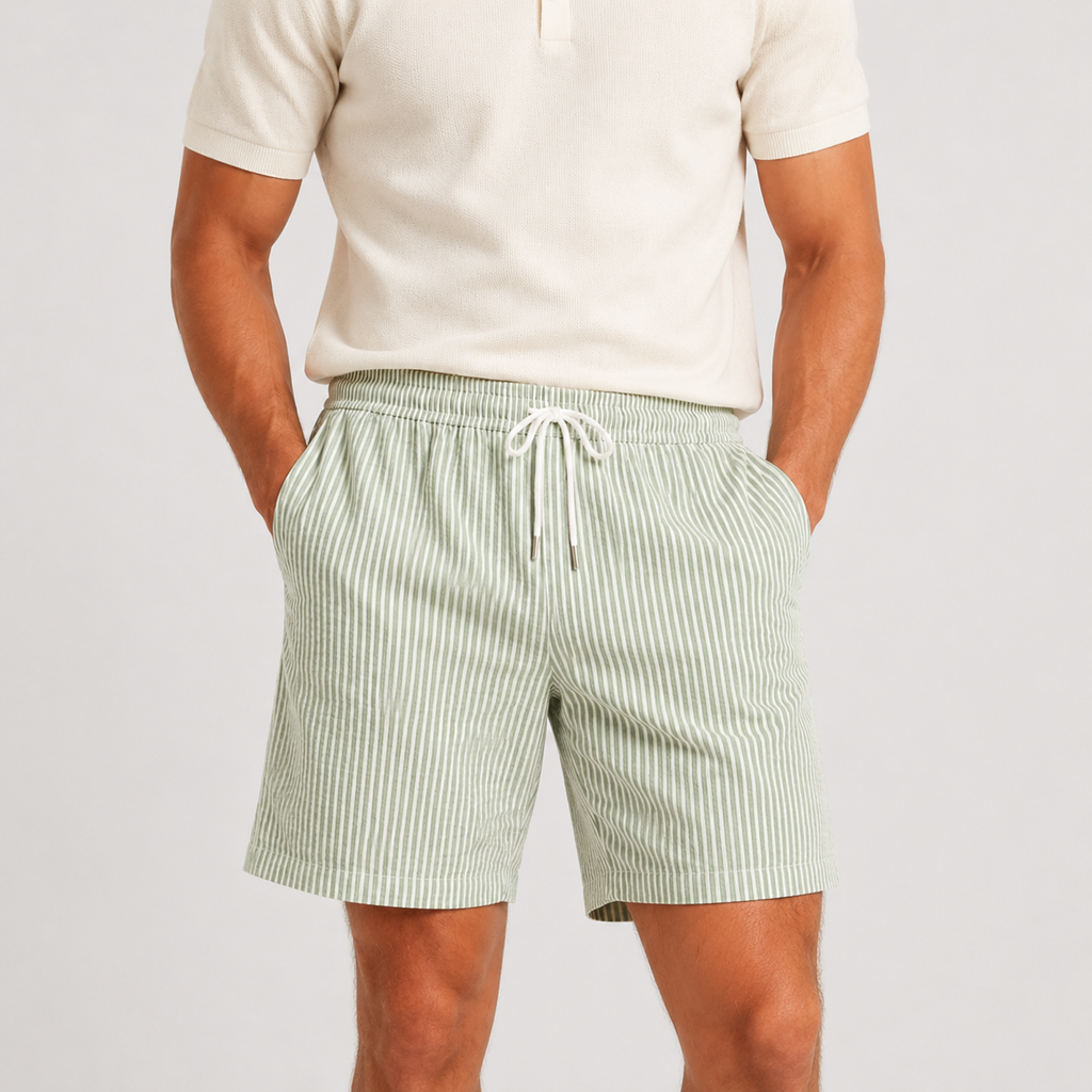 Striped Lightweight Relaxed Fit Shorts for Men