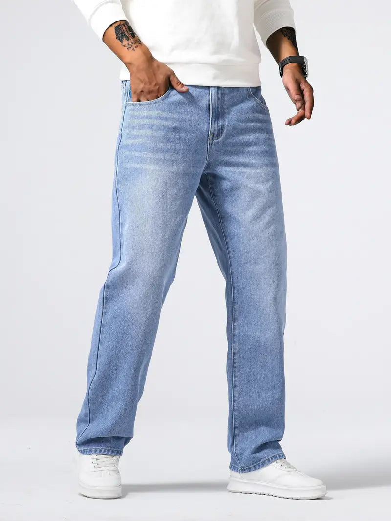 Stretch Denim Comfort Fit Jeans for Men | Soft Fabric Everyday Casual Wear