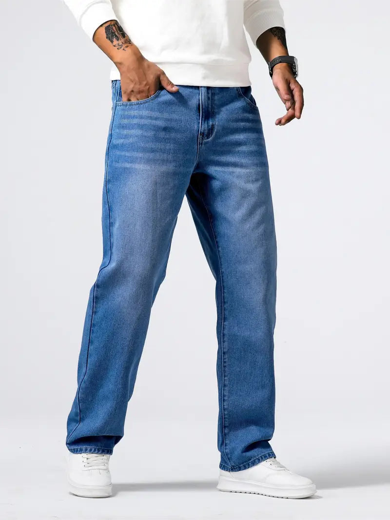 Stretch Denim Comfort Fit Jeans for Men | Soft Fabric Everyday Casual Wear