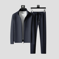 Textured Stretch Lycra Slim Fit Two Piece Tracksuit Set for Men | Casual Wear