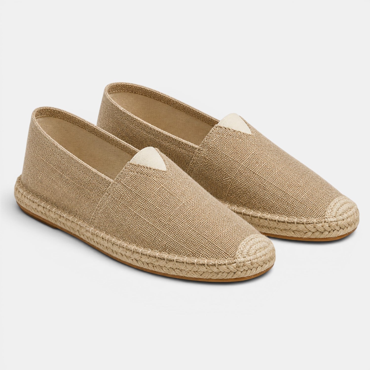 Khaki Linen Slip-On Espadrilles for Men | Summer Casual