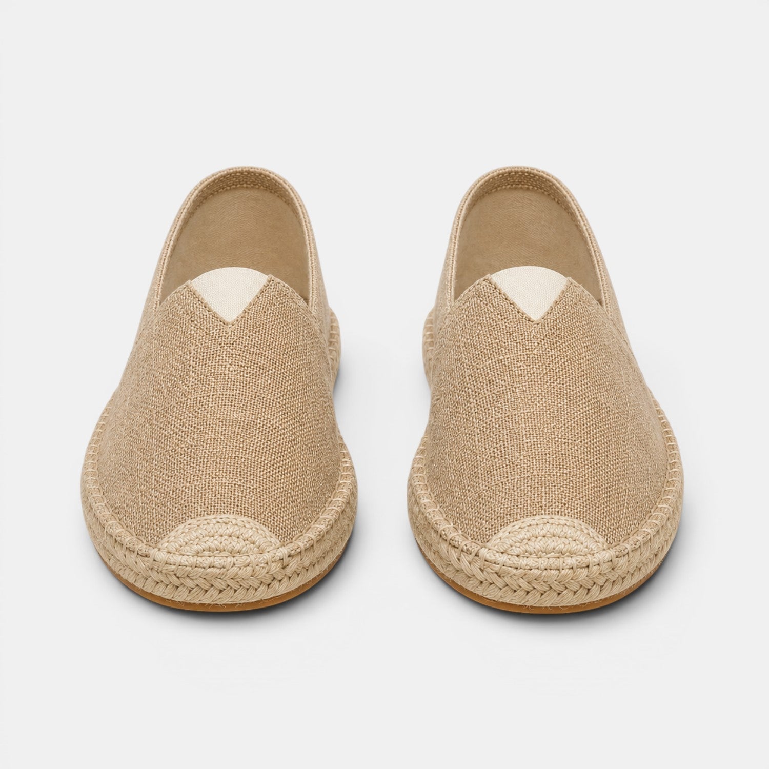 Khaki Linen Slip-On Espadrilles for Men | Summer Casual