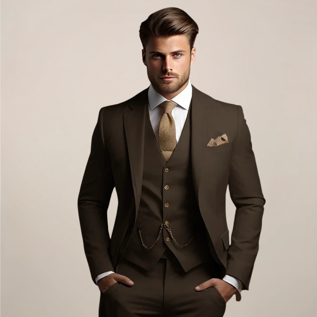 Breathable Three-Piece Tailored Wedding Suit for Men | Spring Formalwear