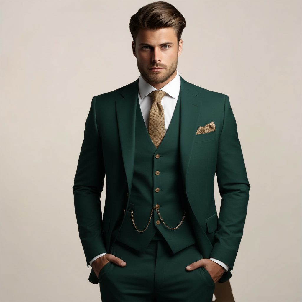 Breathable Three-Piece Tailored Wedding Suit for Men | Spring Formalwear