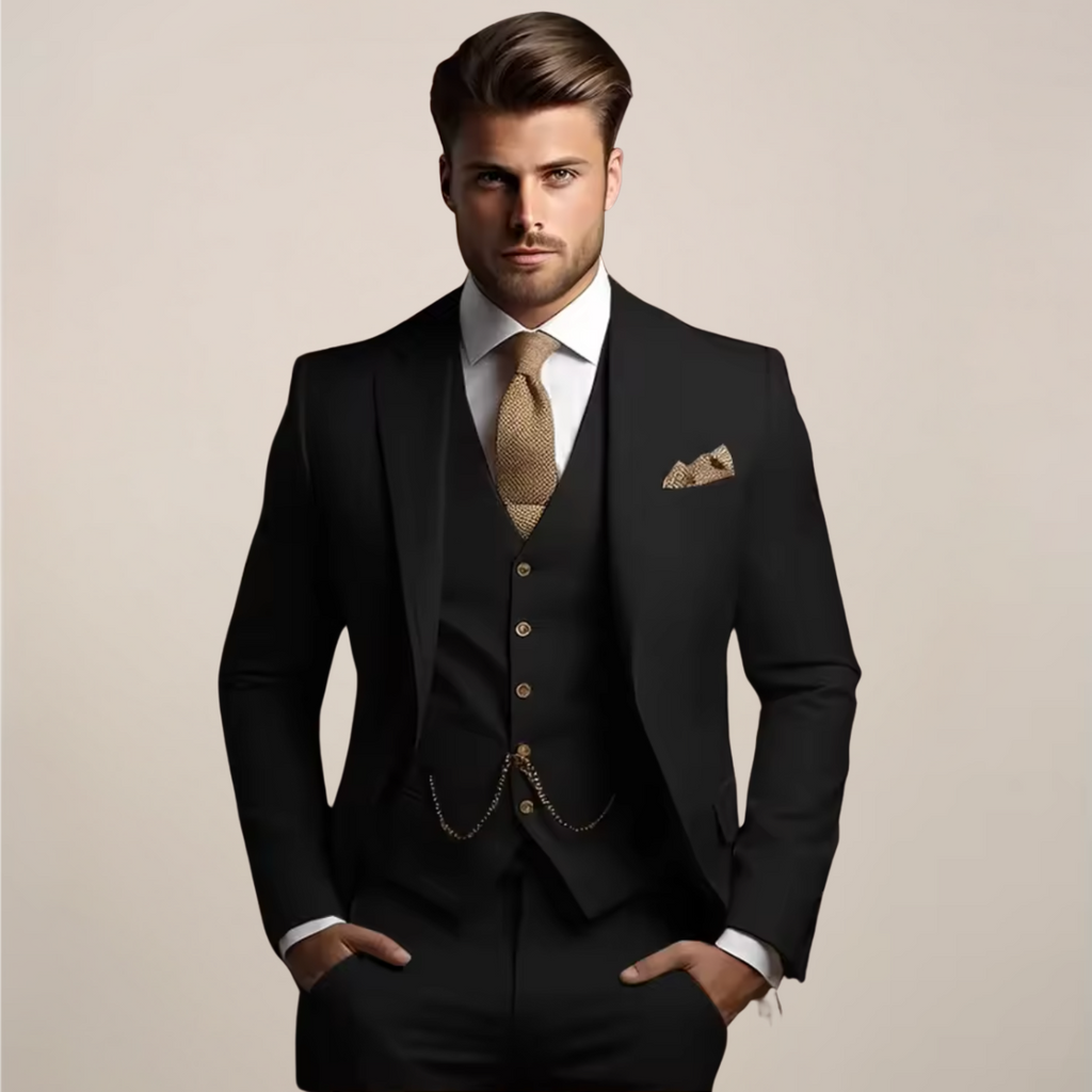 Breathable Three-Piece Tailored Wedding Suit for Men | Spring Formalwear