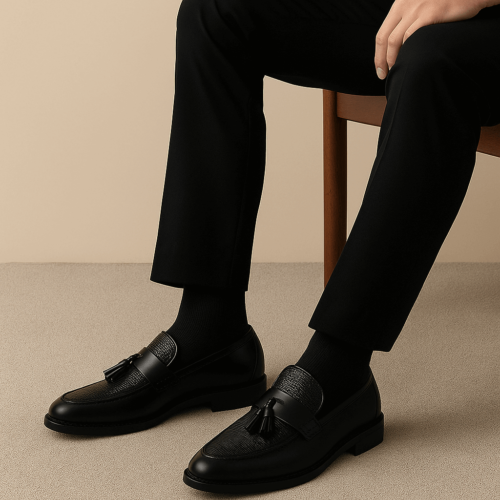 Black Brown Tassel Loafers for Men | Smart Casual Slip-On